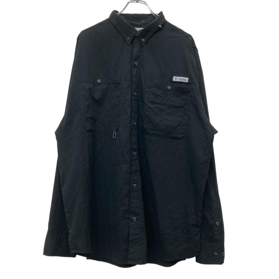 Columbia 長袖 無地シャツ XL ブラックコロンビア ボタンダウン PFG