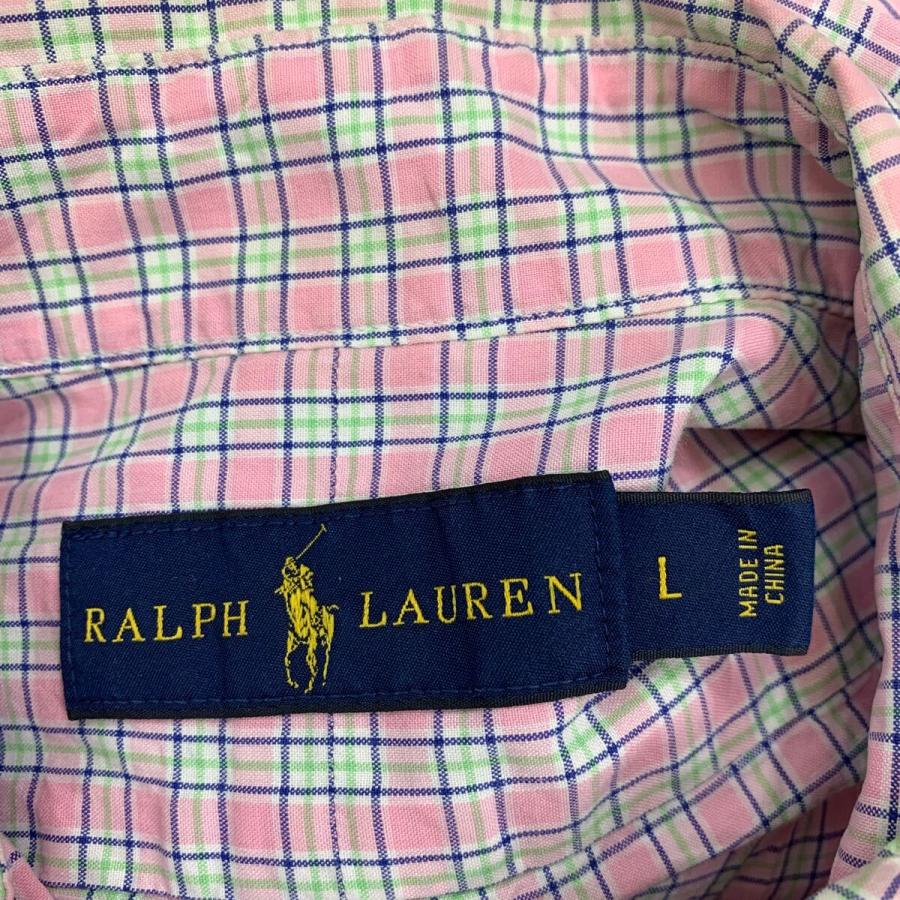Ralph Lauren 長袖 チェックシャツ L マルチカラー ピンク系 ラルフ