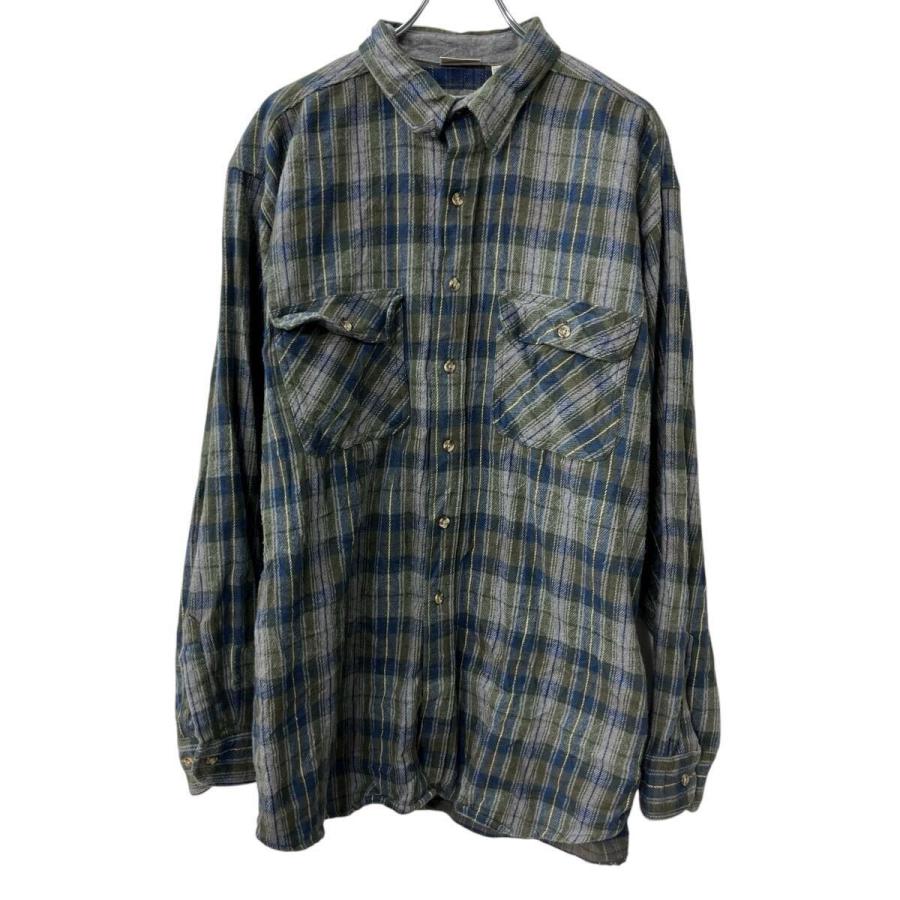 FIELD & STREAM 長袖 ネルシャツ XL グレー マルチカラー チェック柄