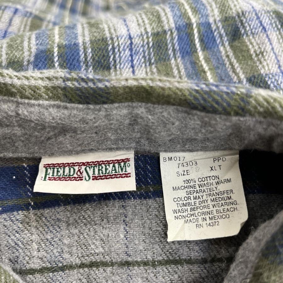 FIELD & STREAM 長袖 ネルシャツ XL グレー マルチカラー チェック柄