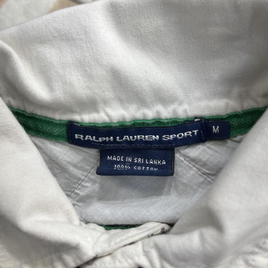 RALPH LAUREN SPORT 長袖 ボーダーポロシャツ M ブラウン ネイビー