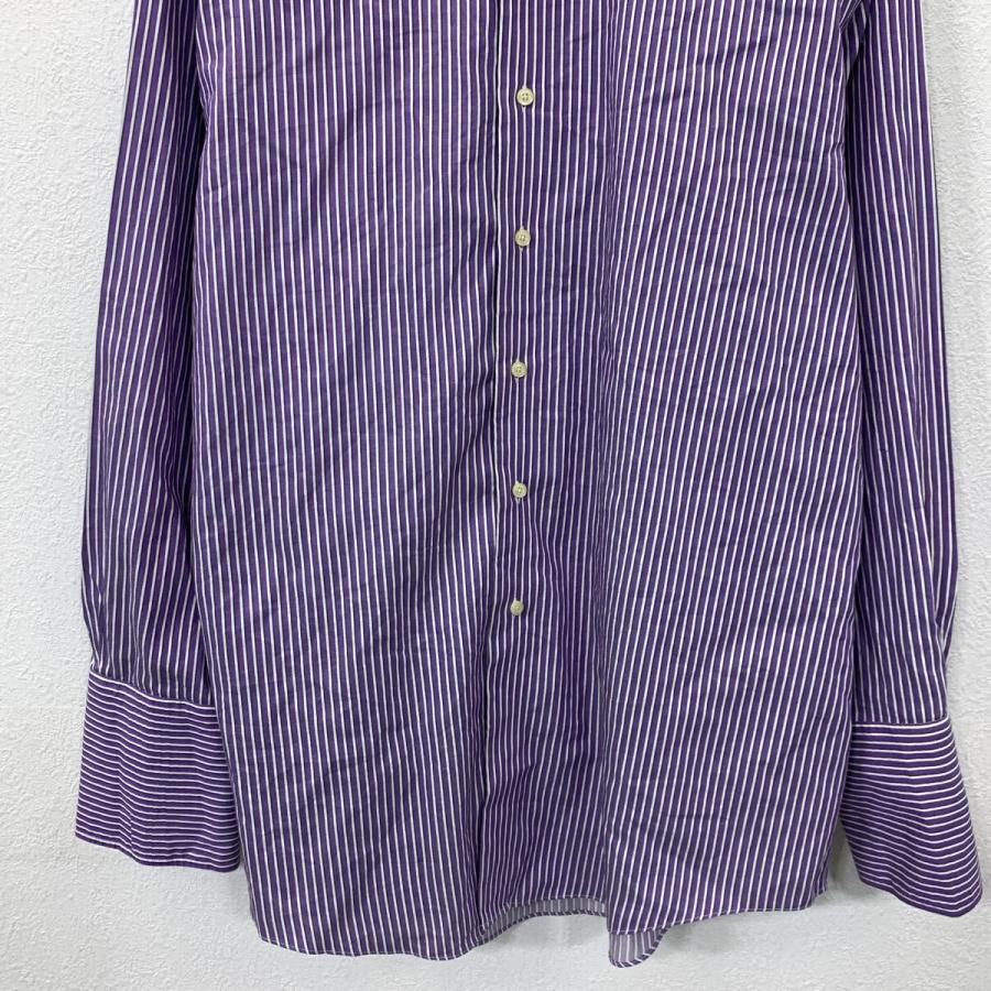 BROOKS BROTHERS 長袖 ストライプシャツ L マルチカラー パープル系