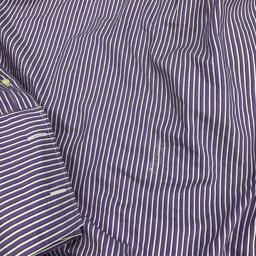 BROOKS BROTHERS 長袖 ストライプシャツ L マルチカラー パープル系