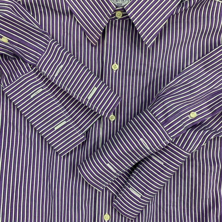 BROOKS BROTHERS 長袖 ストライプシャツ L マルチカラー パープル系