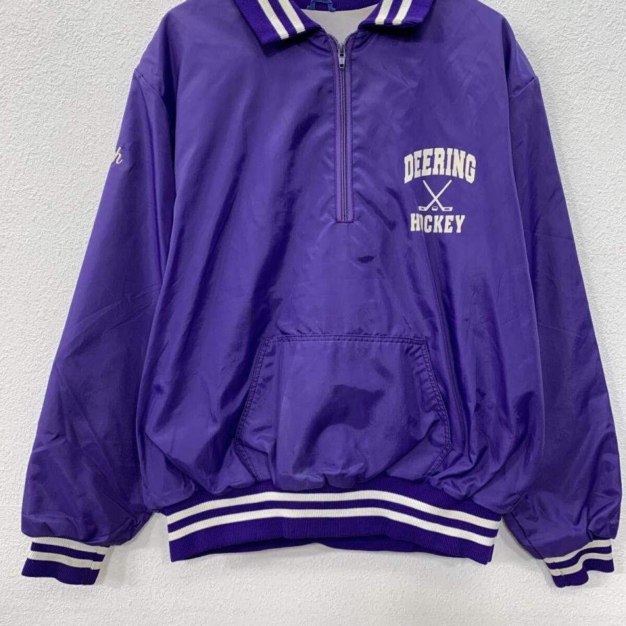 USA製 Rennoc スタジアムジャケット L パープル ハーフジップ バック