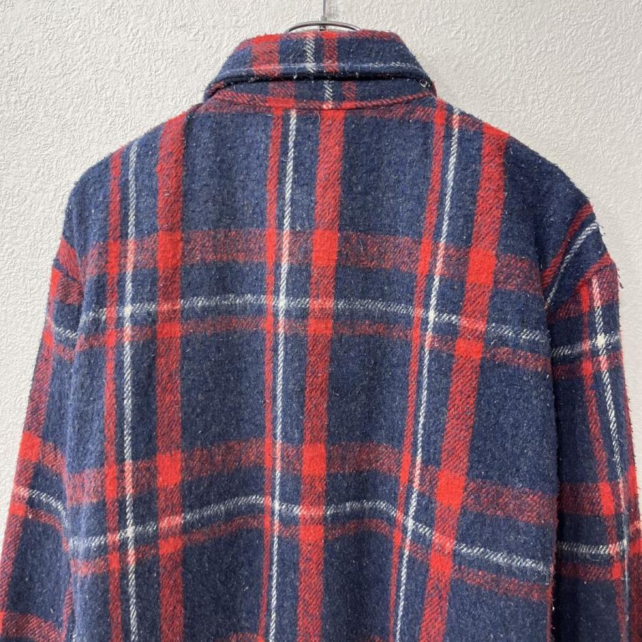 DEEP NORTH 長袖 ネルシャツ XL ネイビー レッド チェック柄 ボタン 胸
