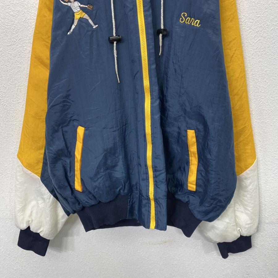 USA製 80〜90's Rennoc ナイロンジャケット XL ネイビー イエロー 切替
