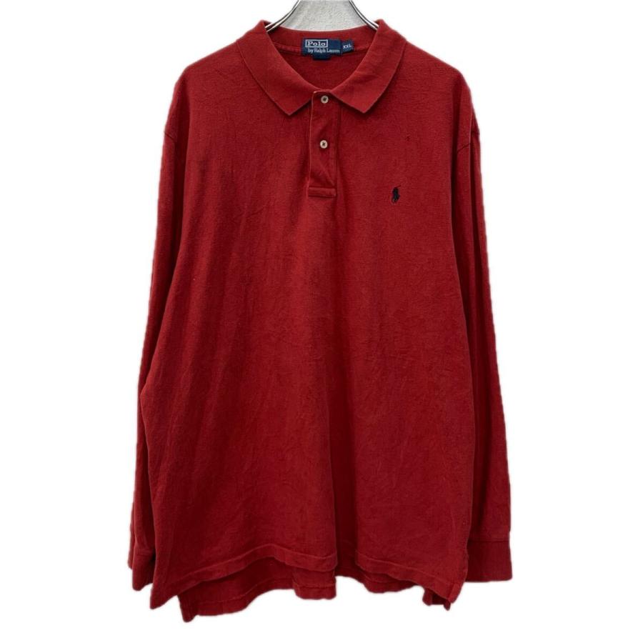 POLO RALPH LAUREN 長袖 ポロシャツ XXL エンジ ポロラルフローレン