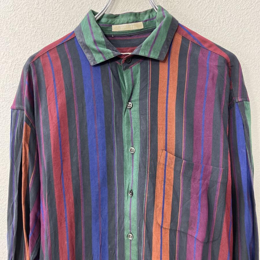 PLATS PLATS マルチカラーストライプ長袖トップス 極美品 プリーツプリーズ マルチカラー イッセイミヤケ ストライプ