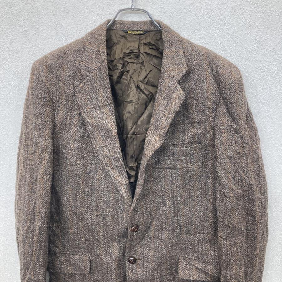 USA製 HARRIS TWEED テーラードジャケット L〜 ブラウン系 ハリス