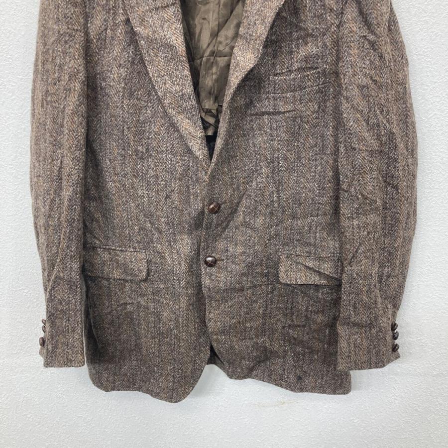 USA製 HARRIS TWEED テーラードジャケット L〜 ブラウン系 ハリス
