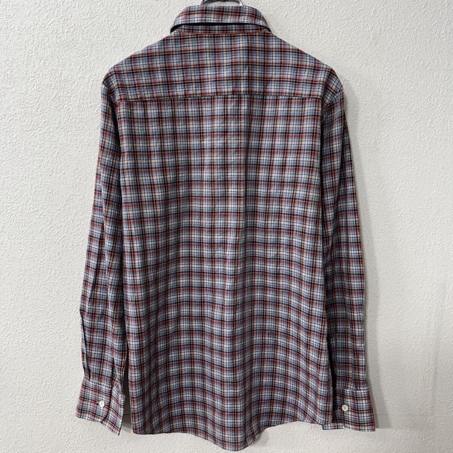 gap 長袖 チェックシャツ M ブルー マルチカラー ギャップ 胸ポケット 