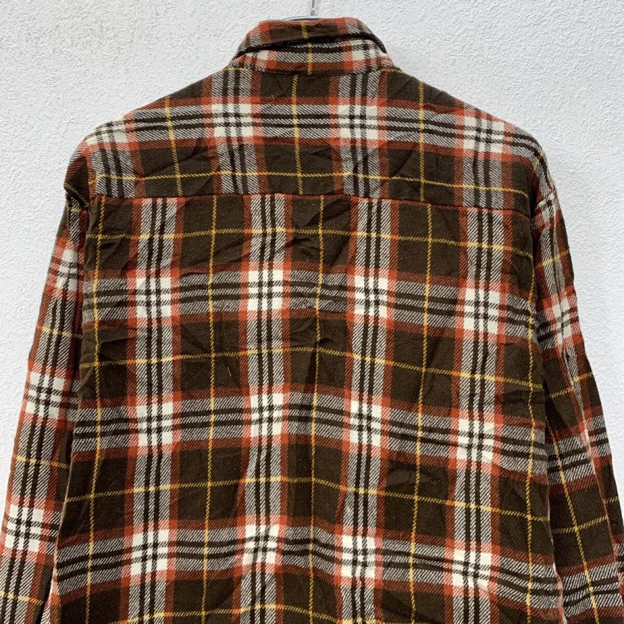 WOODLAND 長袖 チェックシャツ L ブラウン マルチカラー ボタン 胸
