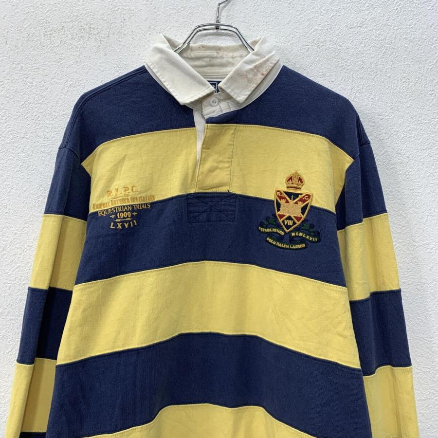 POLO RALPH LAUREN 長袖 ラガーシャツ XL イエロー ネイビー ポロ