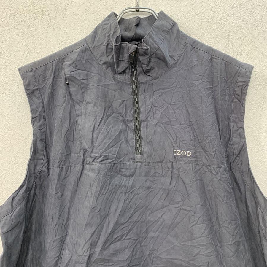 IZOD ベストジャケット XL ブラック アイゾッド ジップアップ 刺繍ワン