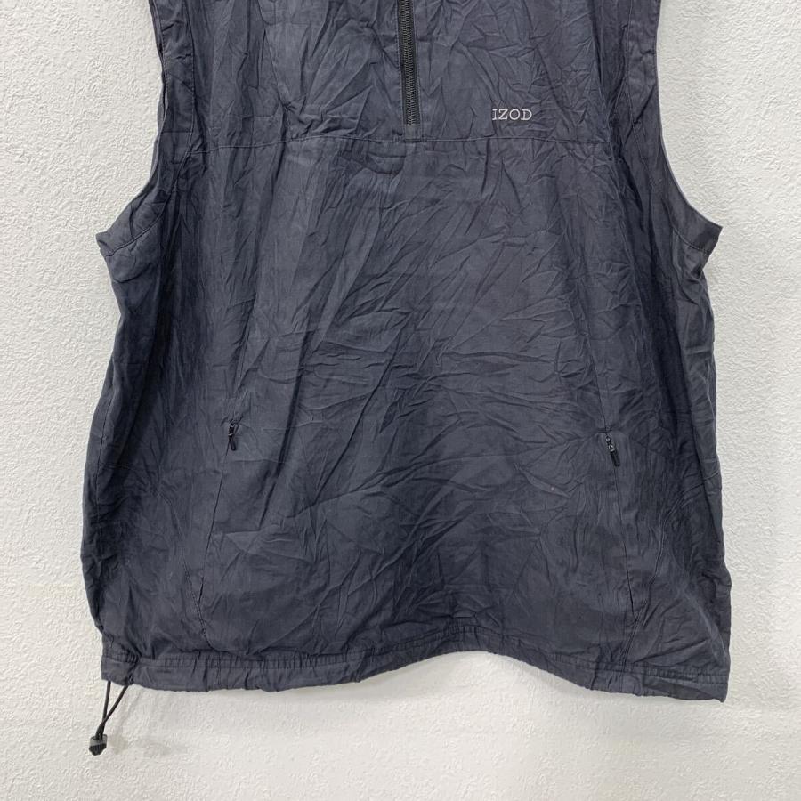 IZOD ベストジャケット XL ブラック アイゾッド ジップアップ 刺繍ワン