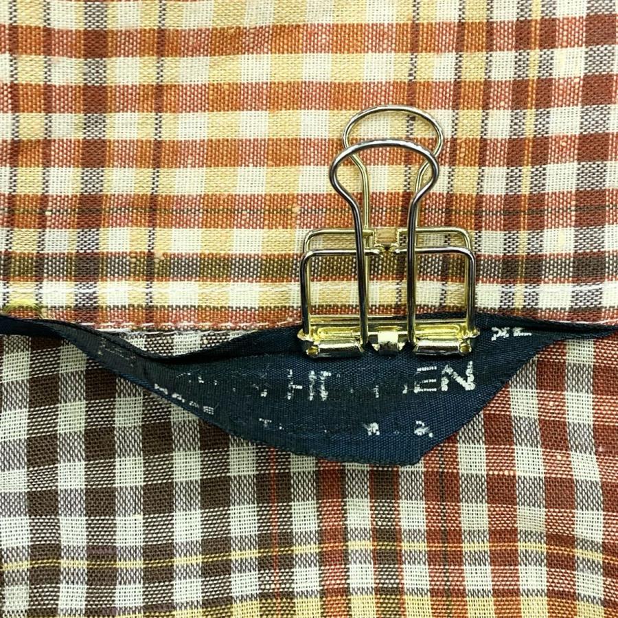 70s-80s 長袖 チェックシャツ XL レッド・ブラウン・オレンジなど 胸