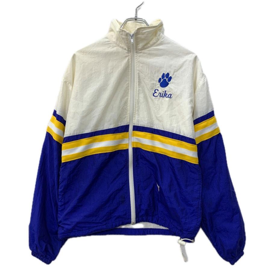 USA製 VARSITY ナイロンジャケット SMALL ホワイト マルチカラー 