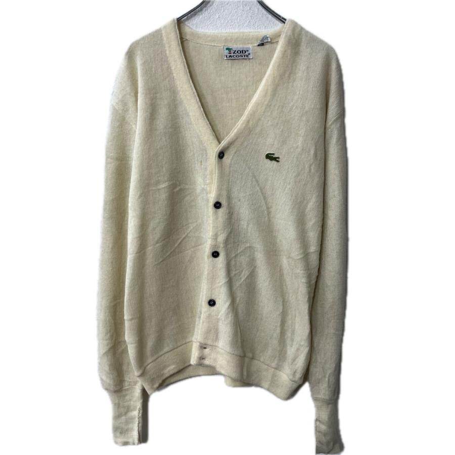 IZOD LACOSTE アクリルニット セーター カーディガン L アイボリー 