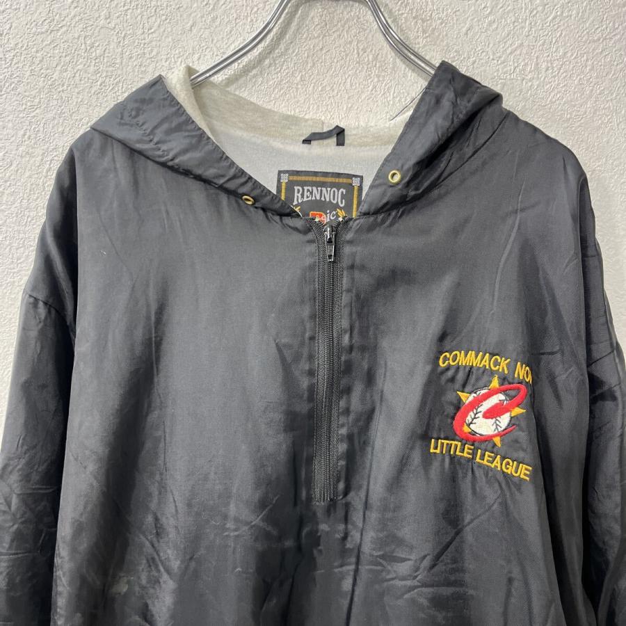 RENNOC アノラックパーカー 2XL ブラック フーディー ハーフジップ 