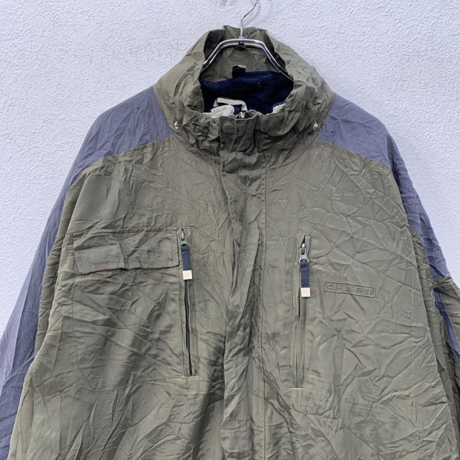 CHAPS マウンテンパーカー XXL カーキ グレー チャップス ジップアップ