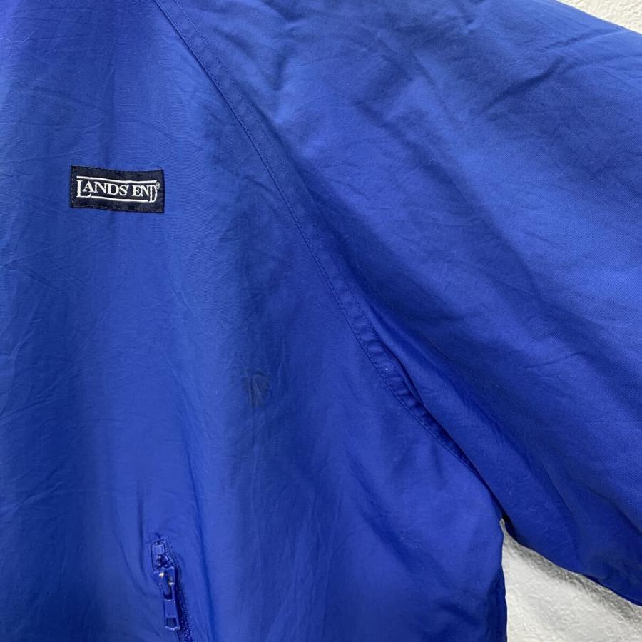 90s LANDS'END ナイロンジャケット L ブルー ランズエンド ジップ