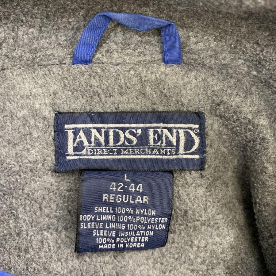 90s LANDS'END ナイロンジャケット L ブルー ランズエンド ジップ
