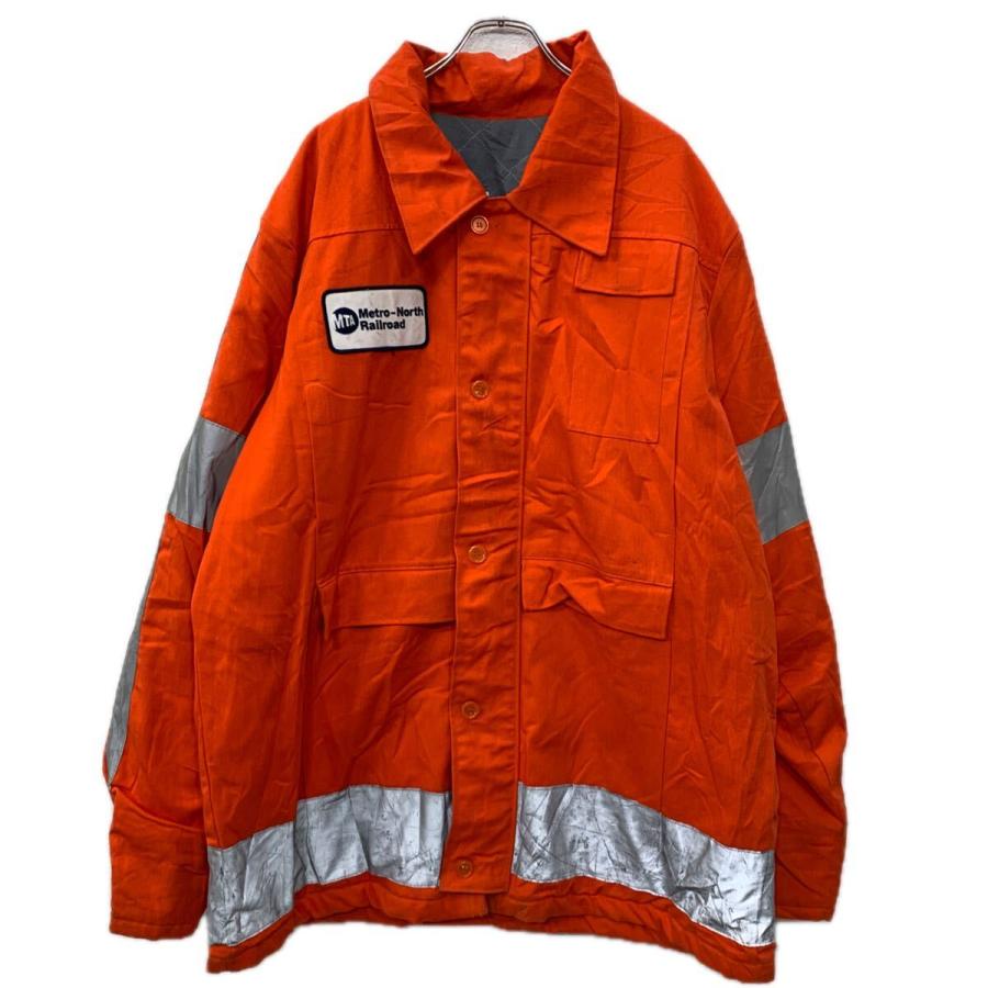 ファイヤーマンジャケット XL オレンジ グレー ジップアップ ボタン