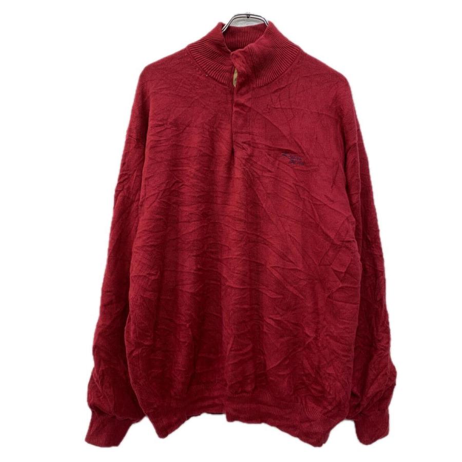 新品未使用　トミーヒルフィガーゴルフ薄手のセーター TOMMY HILFIGER GOLF コットンニット セーター L エンジ トミー