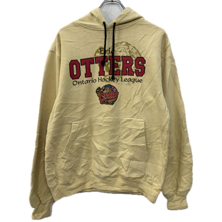 プリントスウェット パーカー S ライトイエロー プルオーバー