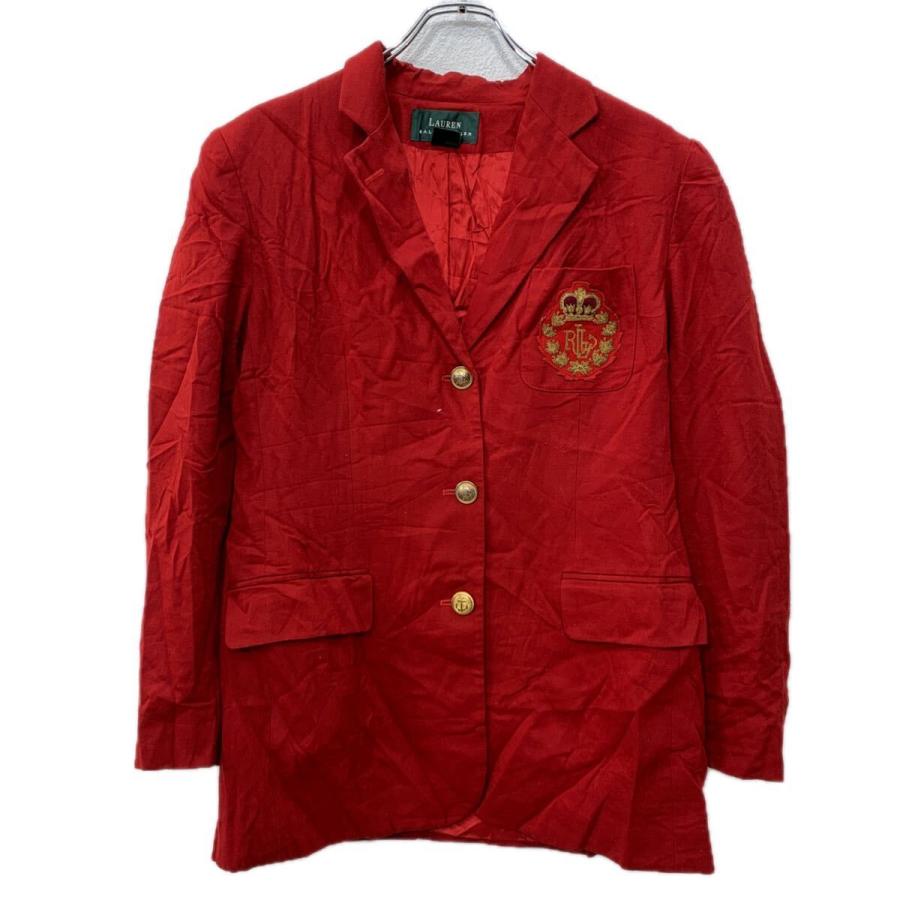 希少【RalphLauren】 ラルフローレン テーラードジャケット XL USA製 LAUREN RALPH テーラードジャケット XL レディース レッド