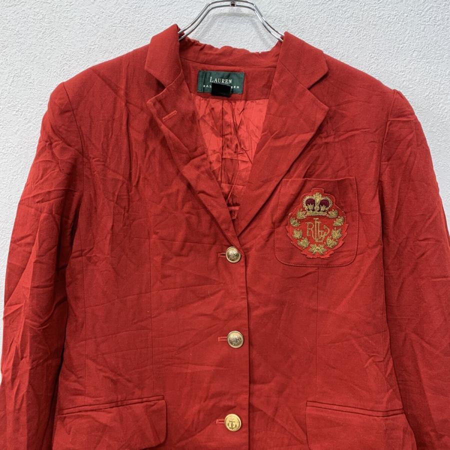 USA製 LAUREN RALPH テーラードジャケット XL レディース レッド