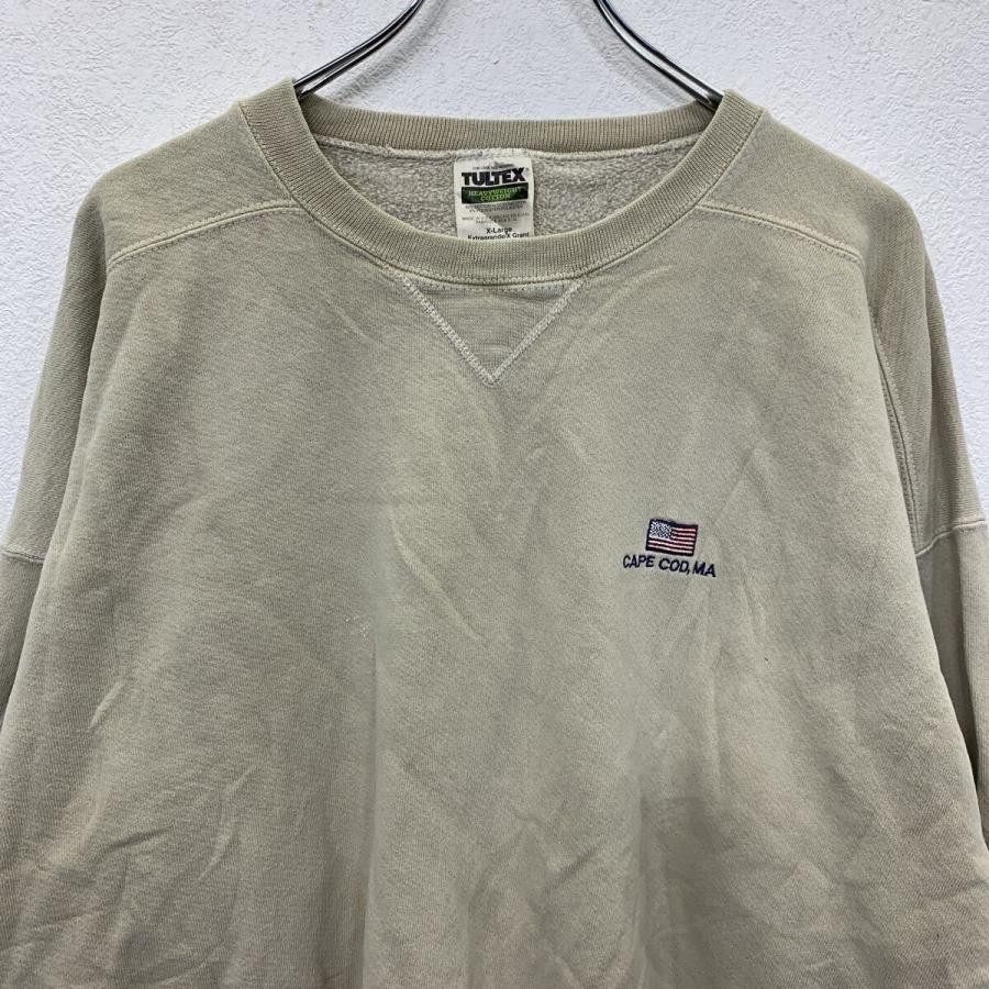 90s USA製 TULTEX ロゴスウェット トレーナー XL ベージュ タル