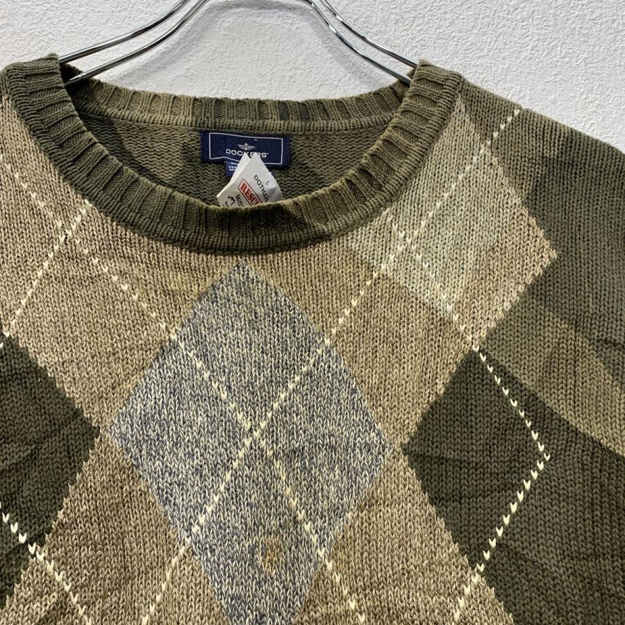 DOCKERS コットンニット セーター L カーキ マルチカラー ドッカーズ 
