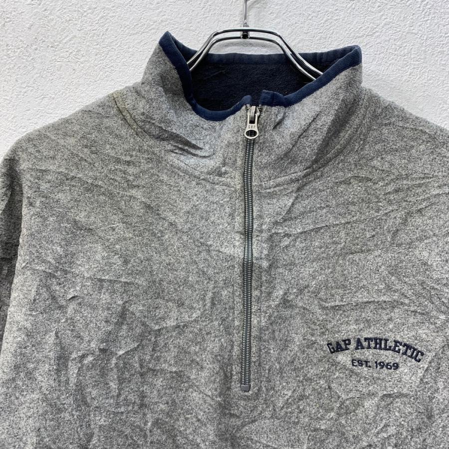 GAP フリースジャケット L グレー ネイビー ギャップ ハーフジップ 
