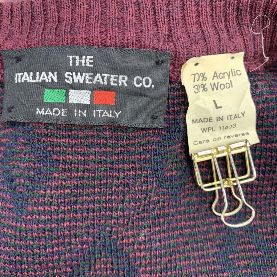 イタリア製 THE ITALIAN SWEATER CO. アクリルニット ベスト L ワイン