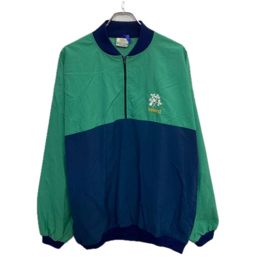 TRAG IRISH ナイロンジャケット XL グリーン×パープル ハーフジップ