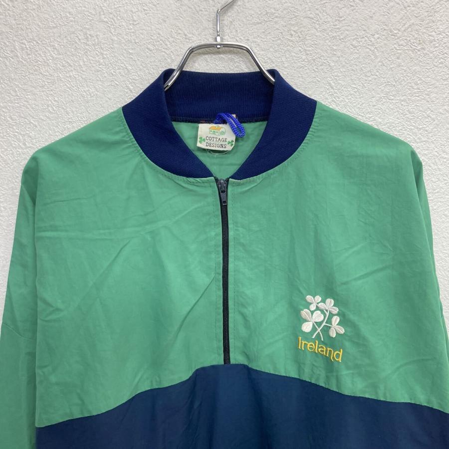 TRAG IRISH ナイロンジャケット XL グリーン×パープル ハーフジップ