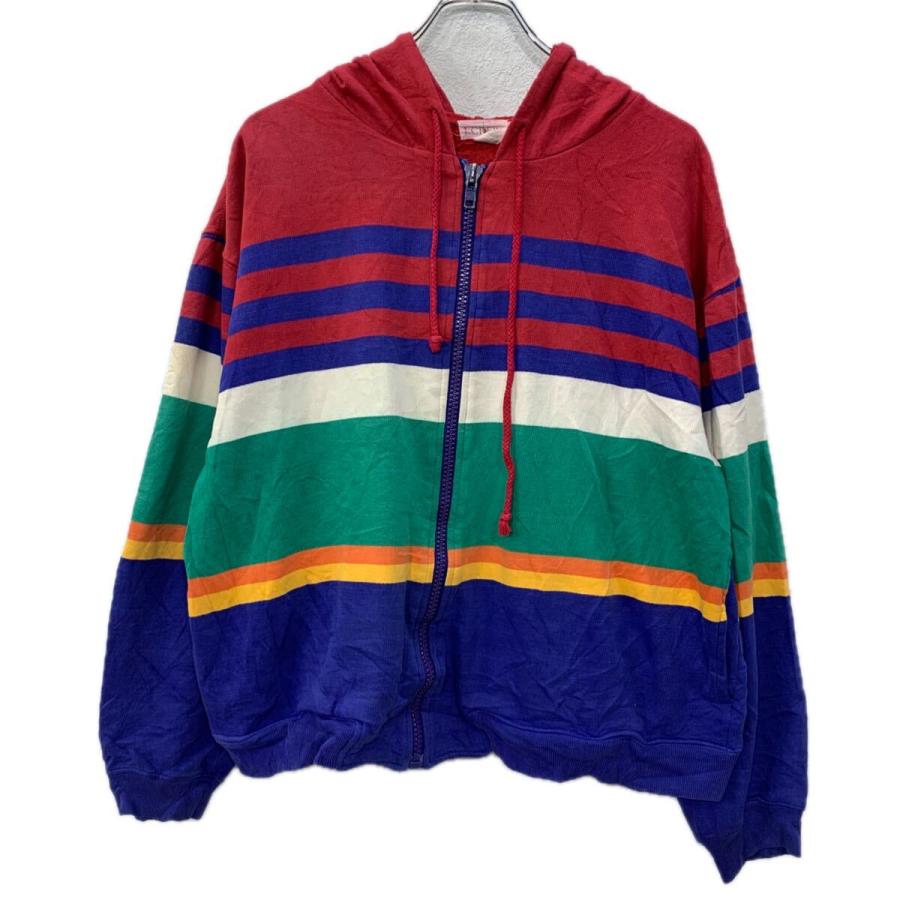 J.CREW プリントスウェット パーカー M レッド マルチカラー ジェイ 