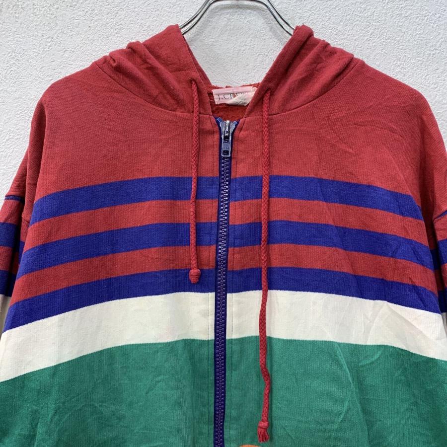 J.CREW プリントスウェット パーカー M レッド マルチカラー ジェイ 