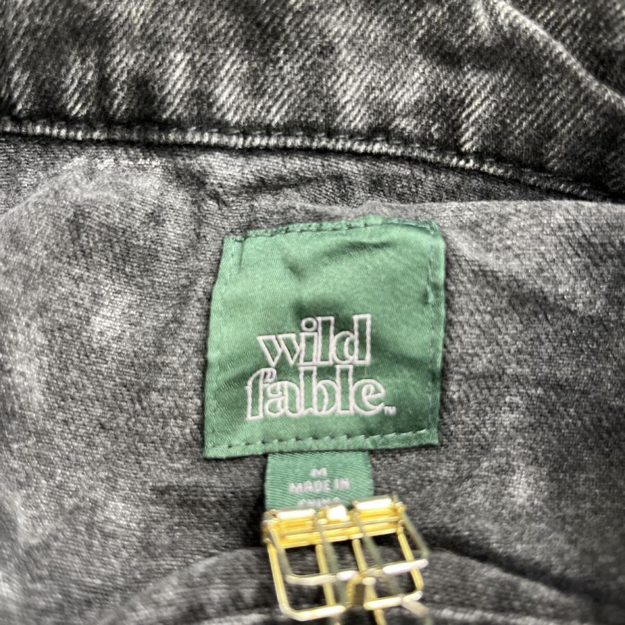 wild fable デニムジャケット M ブラック ボタン 胸ポケット コットン 