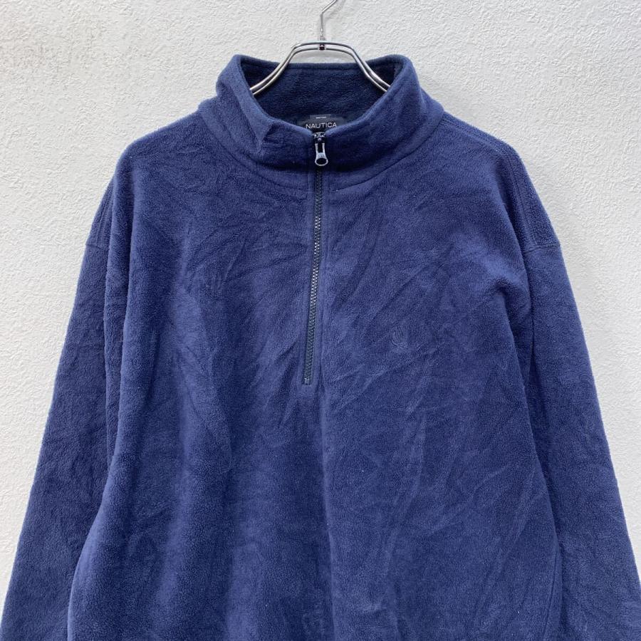 USA製 NAUTICA フリースジャケット M ネイビー ノーティカ ハーフ