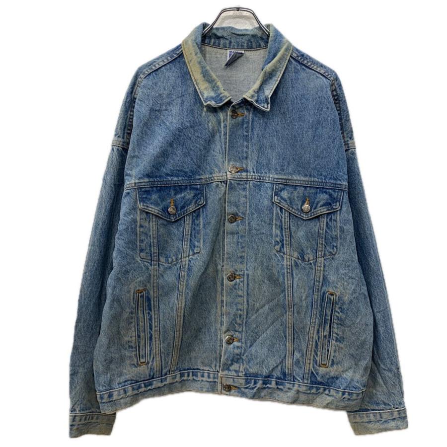 USA製 デニムジャケット XLARGE ライトブルー ジージャン ボタン 胸 