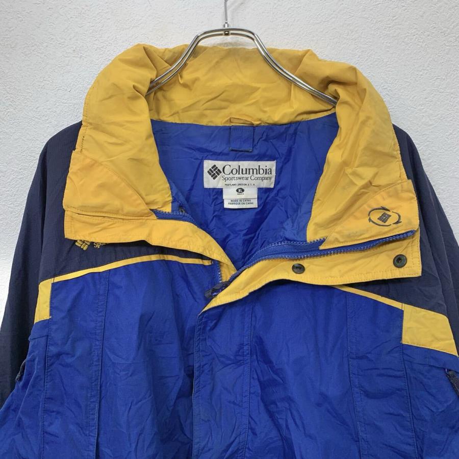 00s Columbia ナイロンジャケット XL ブルー イエロー ネイビー