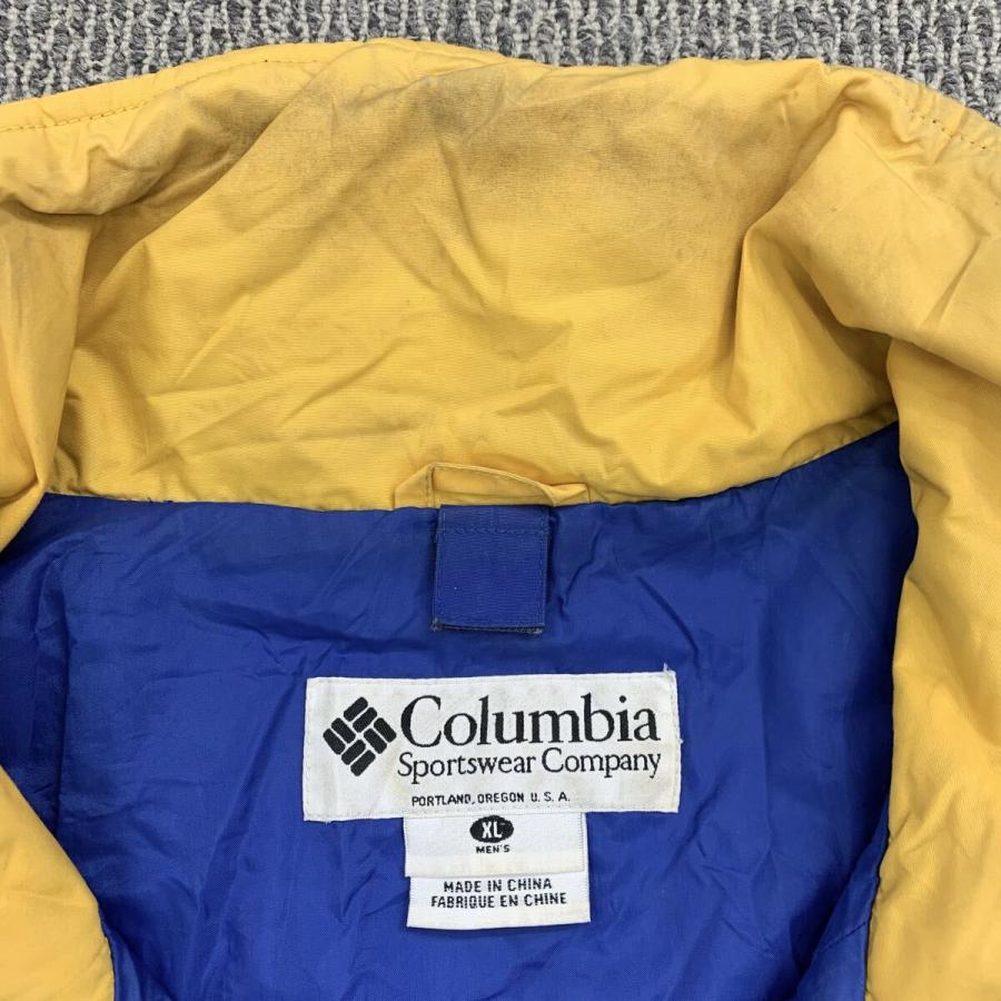 00s Columbia ナイロンジャケット XL ブルー イエロー ネイビー