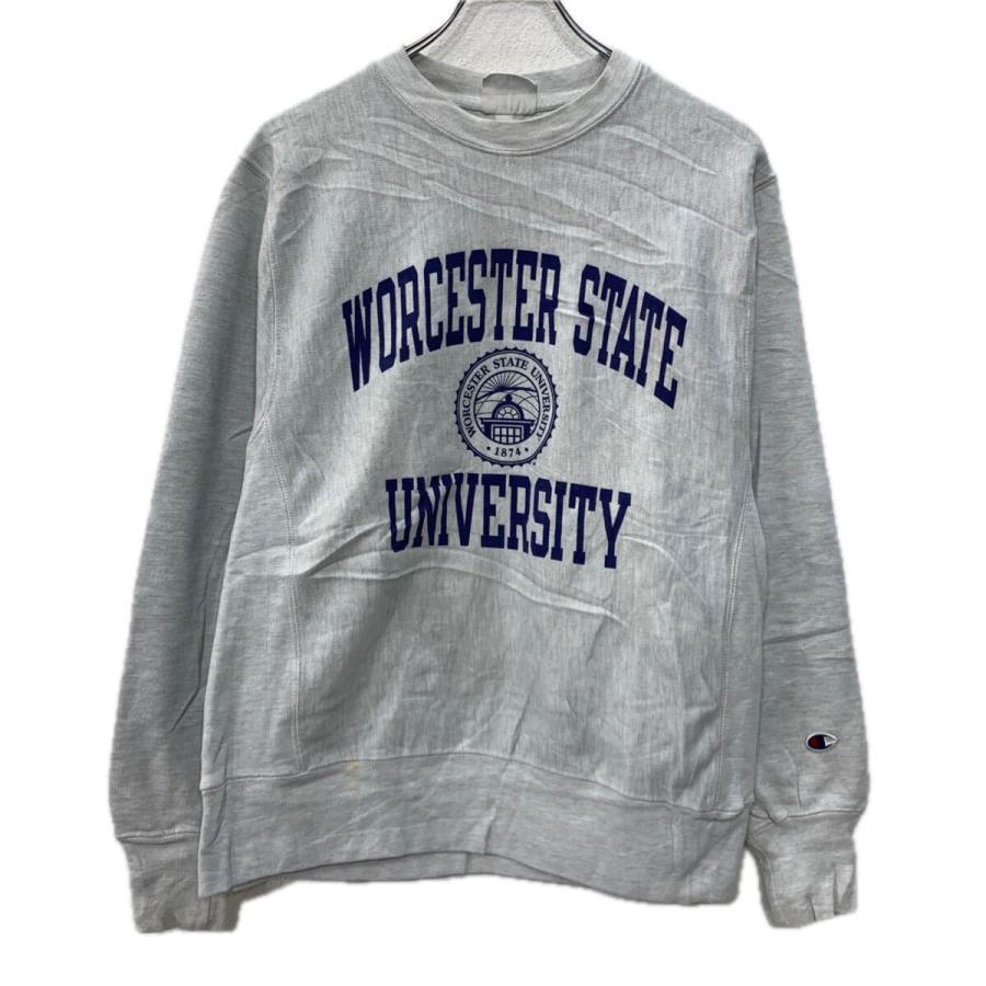 USED/NORTH CAROLINAプリントスウェット Champion プリントスウェット トレーナー S ライトグレー ネイビー