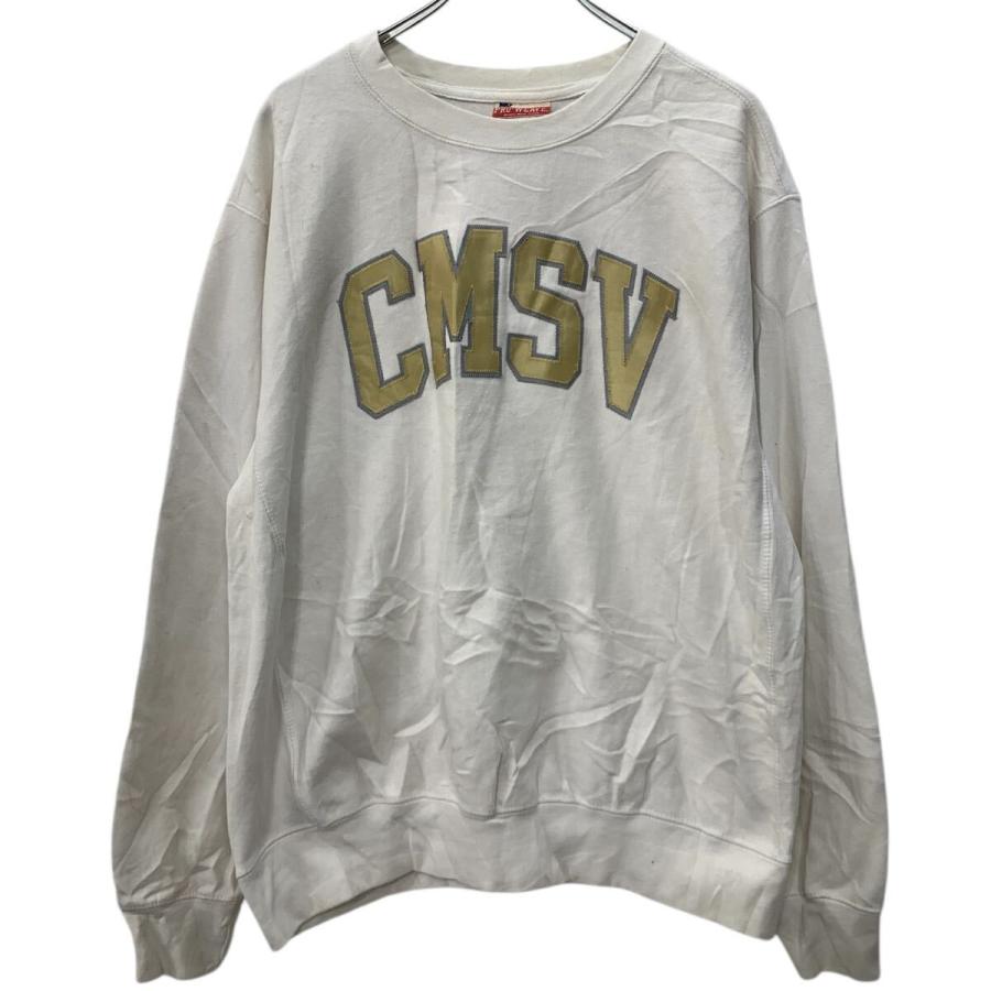 MV SPORT ロゴスウェット トレーナー L ホワイト イエロー プル
