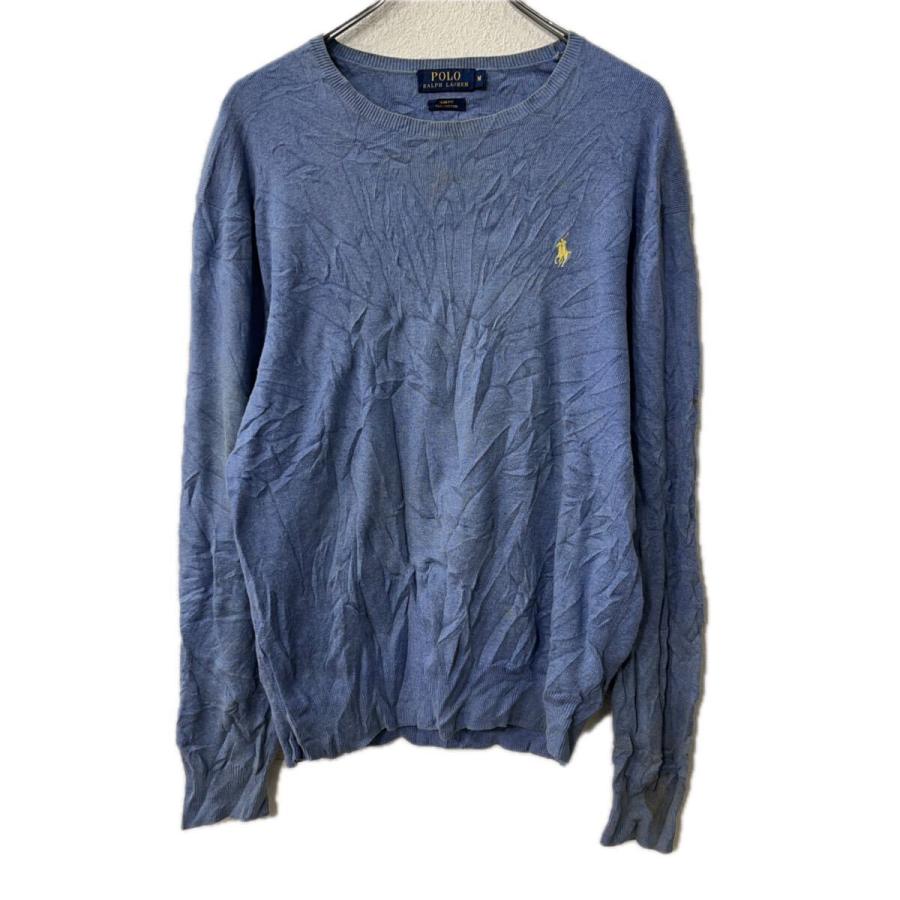 POLO RALPH LAUREN コットンニット セーター M ブルー系 ポロ ラルフ 