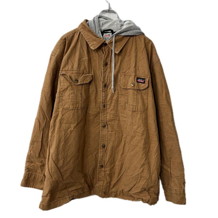 Dickies ダックジャケット XL ブラウン ジップアップ スナップボタン 