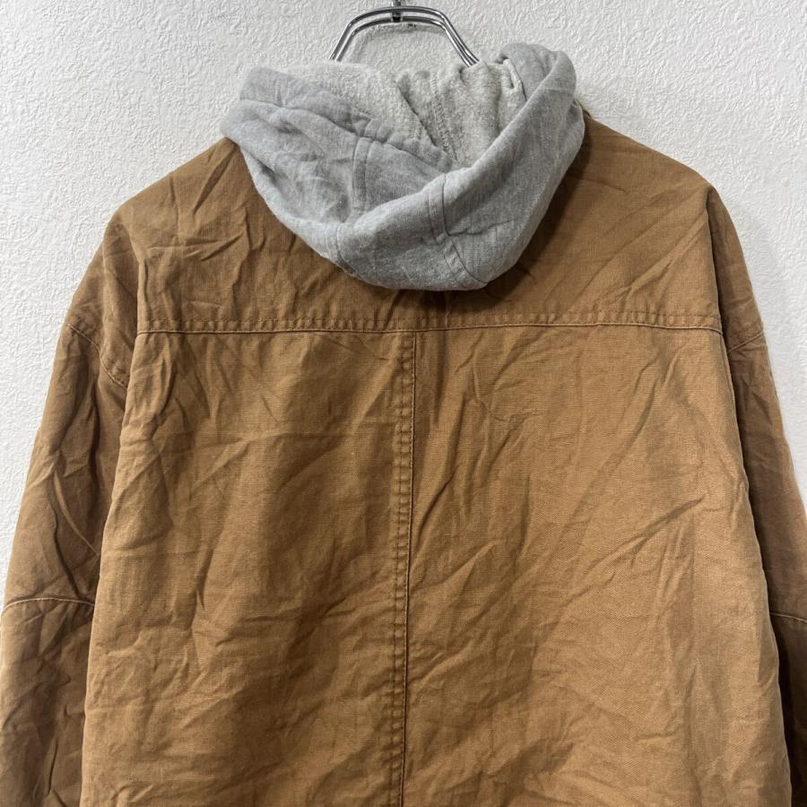 Dickies ダックジャケット XL ブラウン ジップアップ スナップボタン 